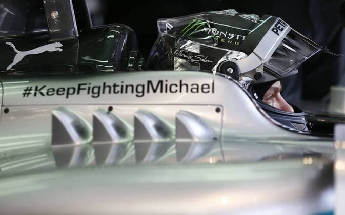 Motorsports: FIA Formula One World Championship 2014, Grand Prix of Bahrain, 6 Nico Rosberg (GER, Mercedes AMG Petronas F1 Team) - Keep Fighting Michael - xHOCHxZWEIx
