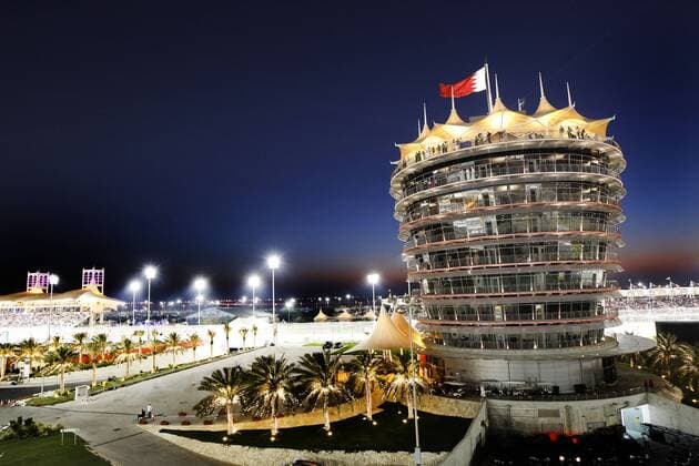 April 6, 2014 - Manama, BAHRAIN, BAHRAIN - Presidential tower and the circuit - .BAHRAIN - MANAMA, Shakir circuit - 06 04 2014 - Formula One, F1, Formel 1 - fee liable image GP BAHRAIN F1 2014 - Presidential tower and the circuit - .  - ZUMAm11