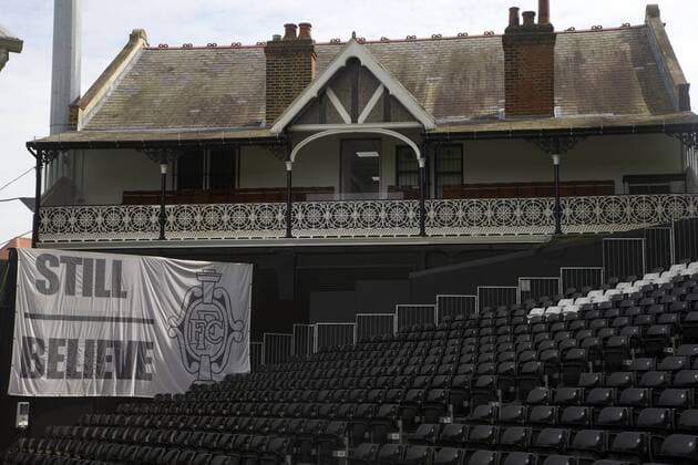 12.04.2014. London, England. The famous Craven Cottage at the Fulham ground before the Barclays Premier League match of FC Fulham at Craven Cottage. xNigelxCookex  ActionPlus11514784