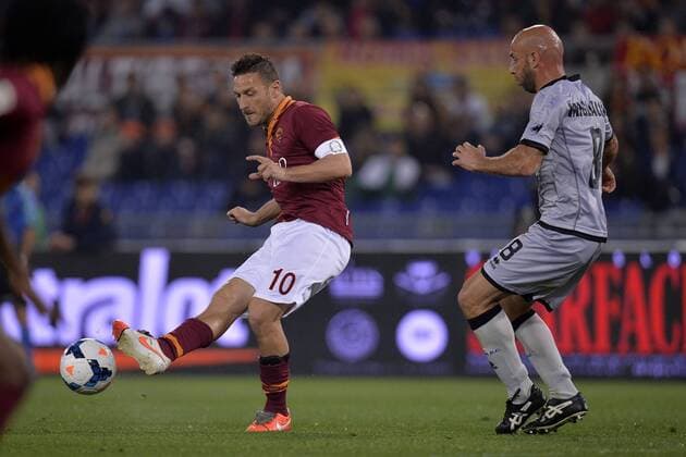 Francesco Totti Roma, Giulio Migliaccio Atalanta Roma 12-04-2014 Stadio Olimpico - Football Calcio 2013 2014 Serie A, AS Rom - Atalanta Bergama andreaxstaccioli