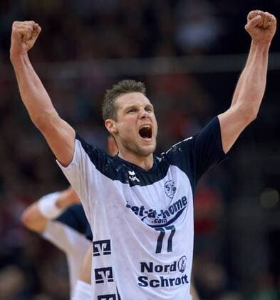 Handball DKB Bundesliga 13.04.2014 DHB Pokal Final Four Finale Fuechse Berlin geg SG Flensburg Handewitt 22:21 Michael KNUDSEN FlensB 77