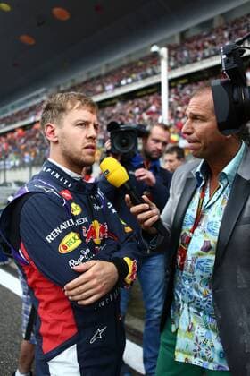 20.04.2014- Race, Sebastian Vettel (GER) Infiniti Red Bull Racing RB10 . Interview mit Kai Ebel (RTL) Chinese Grand Prix, Shanghai 17-20 April 2014 