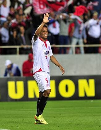 First leg of 1 2 Europa League match between Sevilla FC and Valencia FC. In this picture, Carlos Bacca celebrates his goal. xKIKOxHURTADOx 