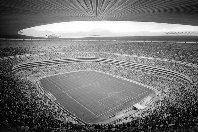 Aztekenstadion in Mexiko City, Austragungsort der Fußballwettbewerbe der Olympischen Spiele 1968