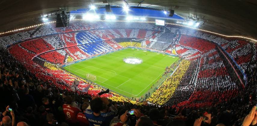 29.04.2014, Fussball Champions League 2013 2014, Halbfinale, Rückspiel, FC Bayern München - Real Madrid, in der Allianz-Arena München. Choreografie. 