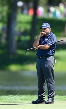 May 2, 2014 - Charlotte, NC, USA - Angel Cabrera waits to take his second putt on the 17th green during the second day of competition at the Wells Fargo Championship at the Quail Hollow Club in Charlotte, N.C., Friday, May 2, 2014. Wells Fargo Championship - ZUMAm67