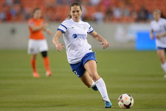 Jan. 1, 2012 - Houston, Texas, U.S - FC Kansas City forward Lauren Holiday (12) receives a pass during an NWSL game between the Houston Dash and FC Kansas City at BBVA Compass Stadium in Houston, TX on May 3rd, 2014. Kansas City won the game 4-0. NWSL 2014 - Houston Dash vs FC Kansas City - ZUMAs12