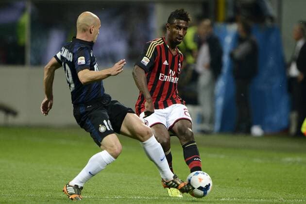 Kevin Constant Milan, Estaban Cambiasso Inter Milano 04-05-2014 Stadio Giuseppe Meazza - Football 2013 2014 Serie A, AC Milan vs. Inter Mailand giuseppexceleste