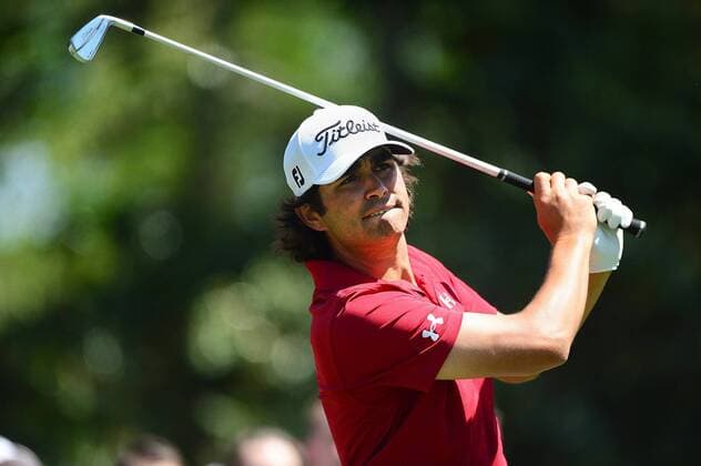 May 4, 2014 - Charlotte, NC, USA - Martin Flores drives the ball from the number six tee box during the final round of the Wells Fargo Championship at Quail Hollow Club in Charlotte, N.C., on Sunday, May 4, 2014. Wells Fargo Championship - ZUMAm67