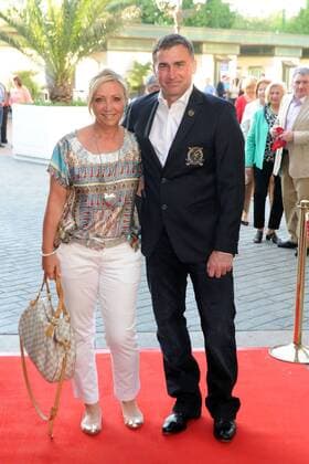 Eagles Charity Golf Turnier Europapark. Stefan Kuntz ( Vorstandsvorsitzender FC Kaiserslautern ) und seine Frau Sabine anläßlich des Eagles Charity Golf Turnier Europapark am 05.05.2014 im Golfclub Breisgau Herbolzheim-Tutschfelden und im Europapark Rust.