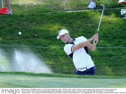 08 May 2014: Martin Kaymer out the sand trap on his final hole of the day during the first round of the Players Championship at TPC Sawgrass in Ponte Vedra Beach, Florida. GOLF: MAY 08 PGA Golf Herren - THE PLAYERS Championship - First Round Icon0508144395 EDITORIAL USE ONLY