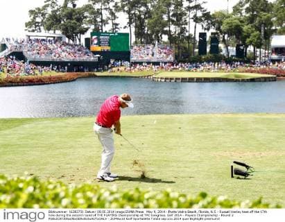 May 9, 2014 - Ponte Vedra Beach, Florida, U.S - Russell Henley tees off the 17th hole during the second round of THE PLAYERS Championship at TPC Sawgrass. Golf 2014 - Players Championship - Round 2 - ZUMAw10