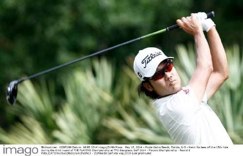 May 10, 2014 - Ponte Vedra Beach, Florida, U.S - Kevin Na tees off the 15th hole during the third round of THE PLAYERS Championship at TPC Sawgrass. Golf 2014 - Players Championship - Round 3 - ZUMAw10