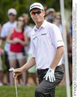 May 11, 2014 - Ponte Vedra Beach, FL, U.S: John Senden of Australia eyes the result of his chip shot onto the 9 green during final round golf action of The Players Championship at TPC Sawgrass in Ponte Vedra Beach, FL PGA Golf Herren 2014: The Players Championship MAY 11 - ZUMAcg2