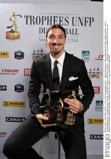Zlatan Ibrahimovic (Paris Saint Germain PSG, Bester Spieler Ligue 1, Torschützenkönig) - Verleihung der Trophäe der UNFP (Trophee UNFP du Football) - 11 05 2014 AnthonyBIBARD FEP Panoramic 