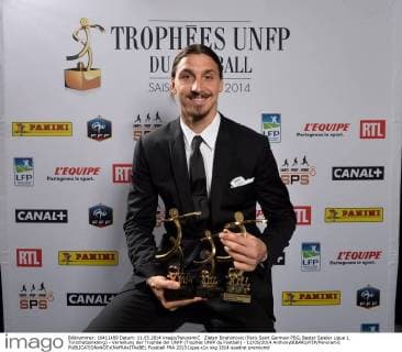 Zlatan Ibrahimovic (Paris Saint Germain PSG, Bester Spieler Ligue 1, Torschützenkönig) - Verleihung der Trophäe der UNFP (Trophee UNFP du Football) - 11 05 2014 AnthonyBIBARD FEP Panoramic 