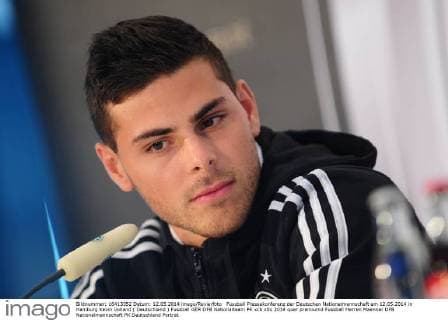 Fussball Pressekonferenz der Deutschen Nationalmannschaft am 12.05.2014 in Hamburg Kevin Volland ( Deutschland )