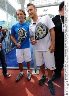 Francesco Totti und Roberto Mancini Fussball - Show Musik match im Rahmen des Rom Masters, Internazionali d Italia di Tennis. Foto AntoniettaxBaldassarre Insidefoto BaldaxStaccio