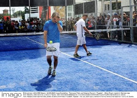 Francesco Totti und Roberto Mancini Fussball - Show Musik match im Rahmen des Rom Masters, Internazionali d Italia di Tennis. Foto AntoniettaxBaldassarre Insidefoto BaldaxStaccio