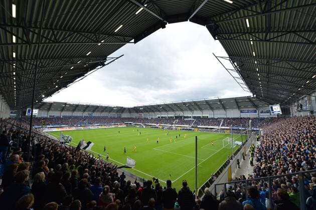 Fußball, Stadiongeschichte SC Paderborn SC Paderborn --- Fussball --- 2.Bundesliga --- 11.05.2014 Benteler-Arena Paderborn, Stadioansicht, Innenansicht, Übersicht, Benteler Arena