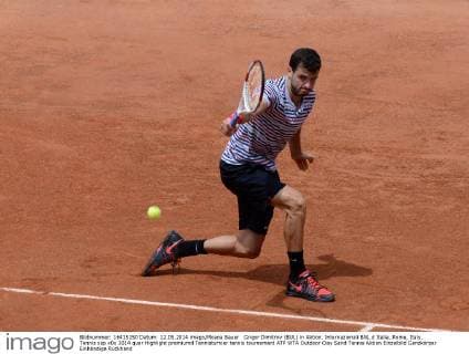Grigor Dimitrov (BUL) in Aktion. Internazionali BNL d Italia, Rome, Italy.