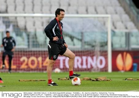 FUSSBALL - EL, Sevilla vs Benfica, Vorberichte, Training TURIN,ITALIEN,13.MAI.14 - FUSSBALL - UEFA Europa League, Finale, Sevilla FC vs SL Benfica Lissabon, Vorberichte, Abschlusstraining Sevilla. Bild zeigt Trainer Unai Emery (Sevilla).  CW3_0049
