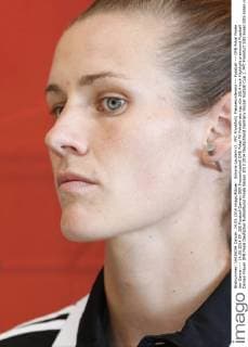 Simone Laudehr (1. FFC Frankfurt) Pressekonferenz --- Fussball --- DFB Pokal Finale der Damen --- 14.05.2014 EP_JSE