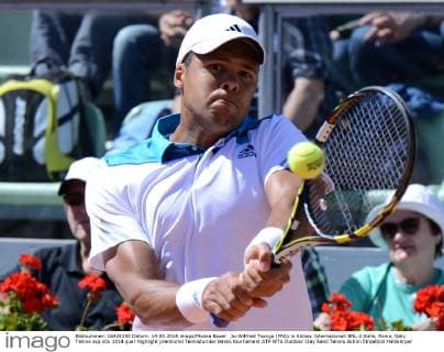 Jo-Wilfried Tsonga (FRA) in Aktion. Internazionali BNL d Italia, Rome, Italy.