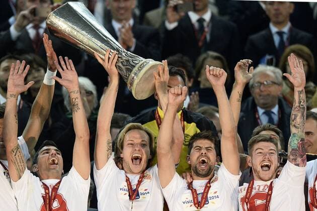 Torino 14 05 2014 - finale Europa League Sevilla CF gewinnt UEFA Europa League 2013 2014; Ivan Rakitic (C) 