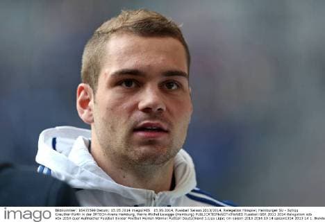 15.05.2014, Fussball Saison 2013 2014, Relegation Hinspiel, Hamburger SV - SpVgg Greuther Fürth in der IMTECH-Arena Hamburg, Pierre-Michel Lasogga (Hamburg) 