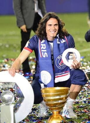 Edinson Cavani ( PSG ) FOOTBALL : Paris Saint Germain PSG - Ligue 1 - Paris - 17 05 2014 FedericoPestellini Panoramic 