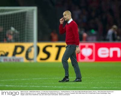 Fussball Berlin 17.05.2014 DFB Pokalfinale Saison 2013 2014 Borussia Dortmund - Bayern München 0:2 n.V. nach Spielende Pep Guardiola (FC Bayern, Trainer)