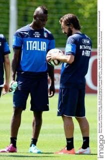 Coverciano (Fi) 20 05 2014 - Training italienische Nationalmannschaft: Mario Balotelli-Andrea Pirlo 