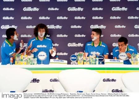 Paulinho, David Luiz, Oscar, Daniel Alves, Marcos - Gillette-Event mit Spielern der brasilianischen Nationalmannschaft in SAO PAULO SP, Brasil 20 05 2014. ( x(144)xFabioxGuinalzx xFotoarenax  (24235)