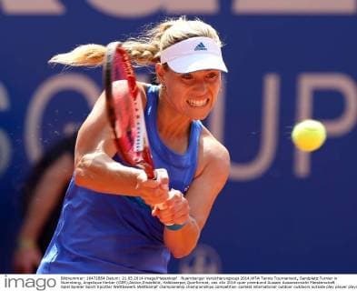 Nuernberger Versicherungscup 2014,WTA Tennis Tournament, Sandplatz Turnier in Nuernberg, Angelique Kerber (GER),Aktion,Einzelbild, Halbkoerper,Querformat,