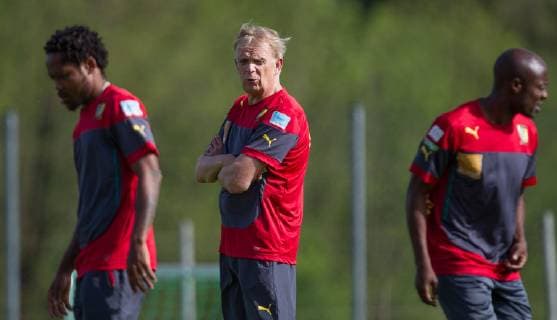 21.05.2014, Seeresidenz, Walchsee, AUT, FIFA WM, Vorbereitung Kamerun, im Bild Volker Finke (Trainer Kamerun) during Trainingscamp of Team Camerun for Preparation of the FIFA Worldcup Brasil 2014 at the Seeresidenz in Walchsee, Austria on 2014 05 21.  EP_Fei  