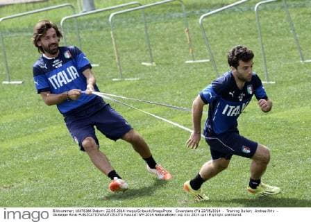 Coverciano (Fi) 22 05 2014 - Training Italien; Andrea Pirlo - Giuseppe Rossi 