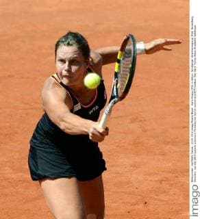 Karin Knapp (ITA) in Aktion. Nürnberger Versicherungscup 2014, Nuremberg, Germany.
