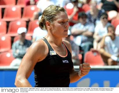 Karin Knapp (ITA) macht die Faust und jubelt. Nürnberger Versicherungscup 2014, Nuremberg, Germany.