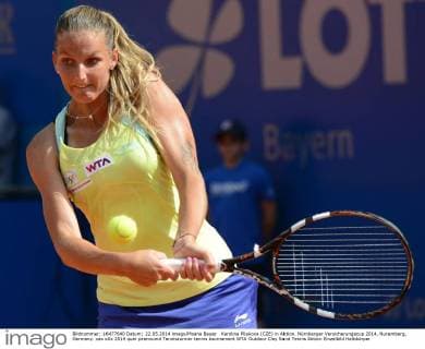 Karolina Pliskova (CZE) in Aktion. Nürnberger Versicherungscup 2014, Nuremberg, Germany.
