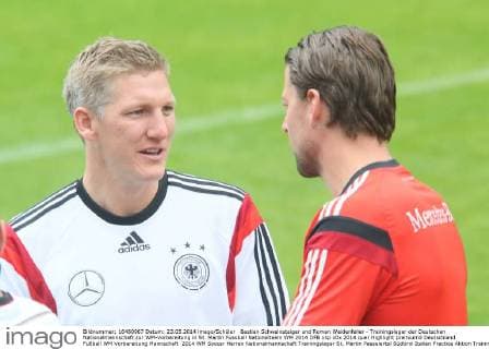 Bastian Schweinsteiger und Roman Weidenfeller - Trainingslager der Deutschen Nationalmannschaft zur WM-Vorbereitung in St. Martin