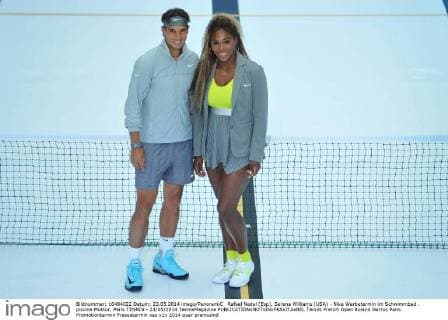 Rafael Nadal (Esp), Serena Williams (USA) - Nike Werbetermin im Schwimmbad . piscine Molitor, Paris TENNIS - 23 05 2014 TennisMagazine 