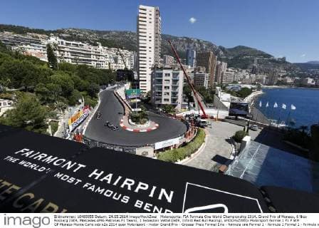 Motorsports: FIA Formula One World Championship 2014, Grand Prix of Monaco, 6 Nico Rosberg (GER, Mercedes AMG Petronas F1 Team), 1 Sebastian Vettel (GER, Infiniti Red Bull Racing), xHOCHxZWEIx