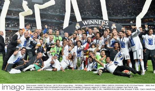 FUSSBALL CHAMPIONS LEAGUE FINALE SAISON 2013 2014 24.05.2013 Real Madrid - JUBEL Real Madrid; Gruppenbild 