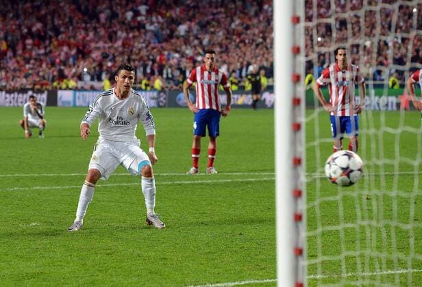 24.05.2014, xjhx, Fussball Champions League Finale, Real Madrid - Atletico Madrid, v.l. Cristiano Ronaldo (Real Madrid) Goal scored, Tor zum 4:1