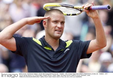 TENNIS - ATP, French Open 2014 PARIS,FRANKREICH,25.MAI.14 - TENNIS - ATP Tennis Herren World Tour, Grand Slam, Roland Garros, French Open. Bild zeigt Mikhail Youzhny (RUS). Keyword: Jubel. 