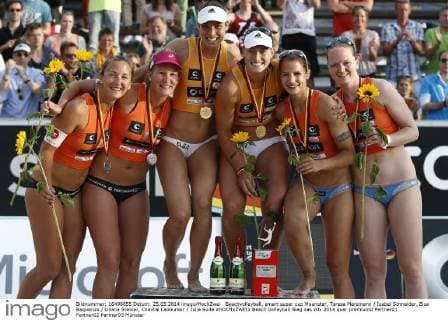 Beachvolleyball, smart super cup Muenster, Teresa Mersmann Isabel Schneider, Elsa Baquerizo Liliana Steiner, Chantal Laboureur Julia Sude xHOCHxZWEIx