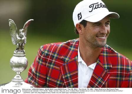 May 25, 2014 - Fort Worth, TX, USA - Adam Scott wins the Crowne Plaza Invitational at Colonial in Fort Worth, Texas, Sunday, May 25, 2014. Crowne Plaza Invitational at Colonial - ZUMAm67