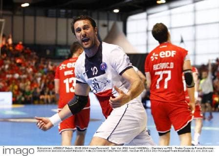 Igor Vori (PSG Hand) HANDBALL : Finale Coup de France, Chambery Savoie HB vs. Paris Saint Germain PSG HB - 25 05 2014 GwendolineLeGoff Panoramic 