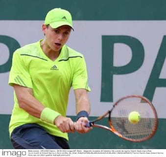 Alejandro Gonzalez of Colombia hits a shot during his French Open men s first round match at Roland Garros in Paris on May 26, 2014.  PAR20140526727